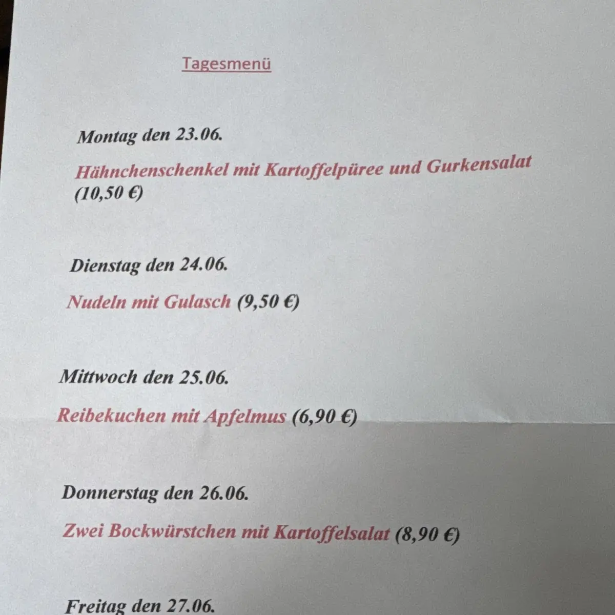 Speisekarte photo 5