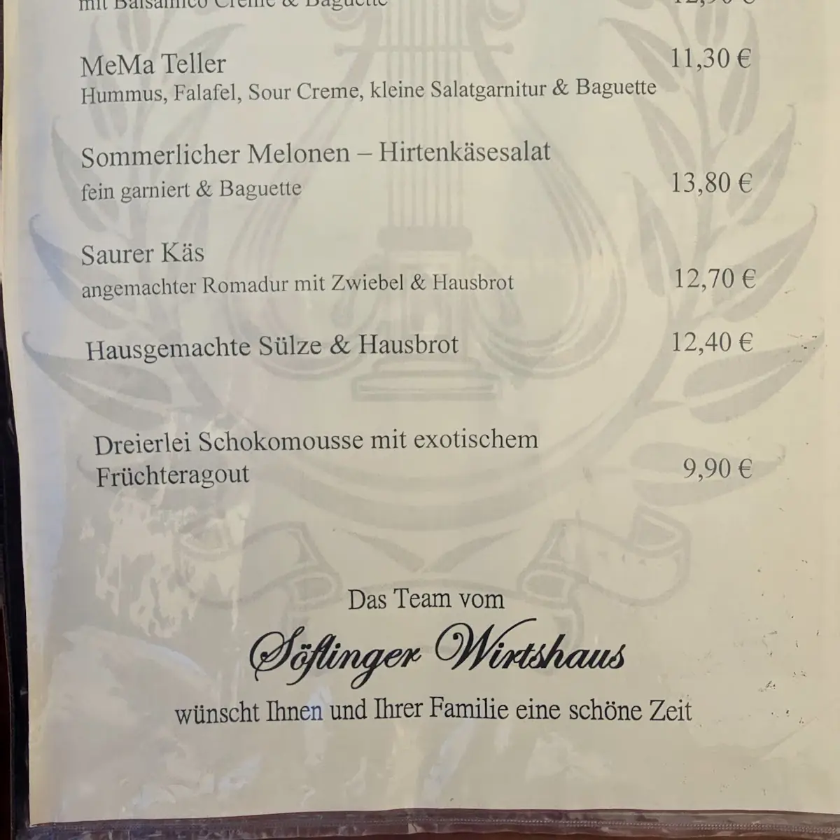 Speisekarte photo 1
