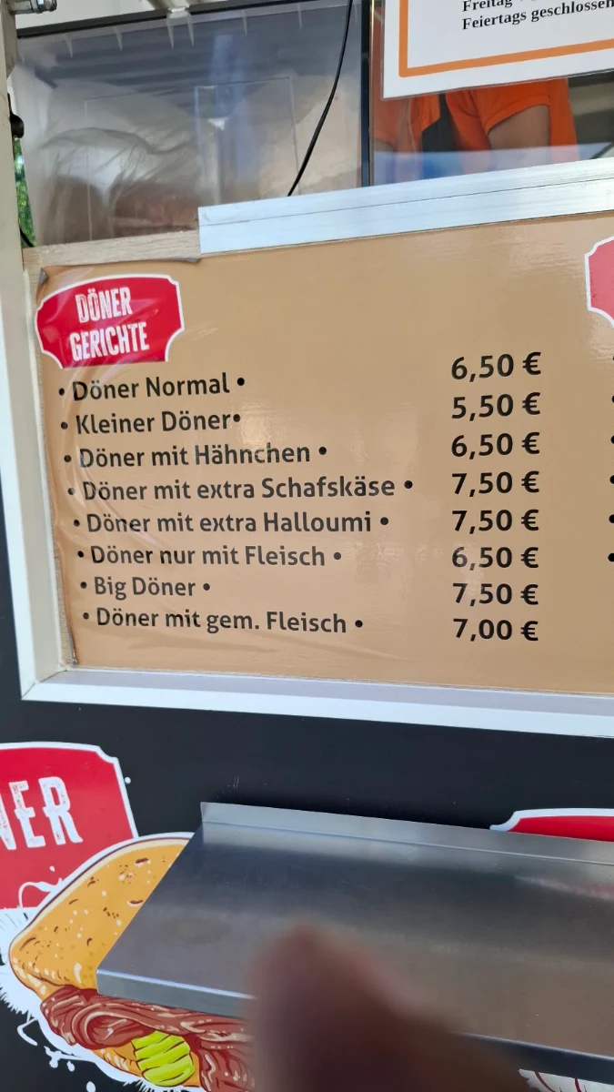 Speisekarte, Karthago Döner Kebab