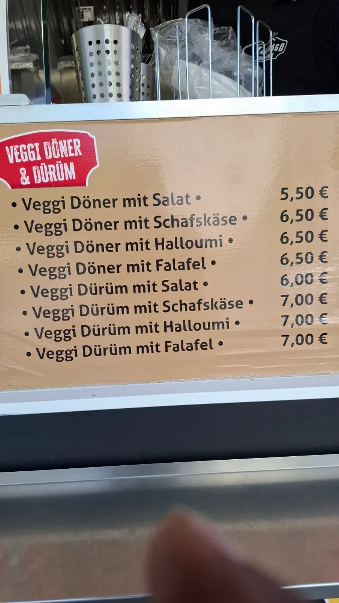 Speisekarte, Karthago Döner Kebab
