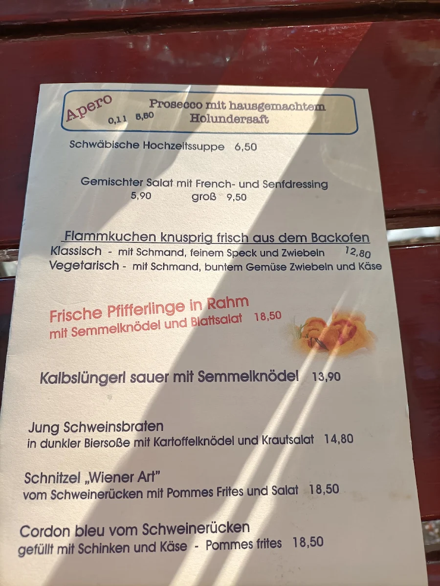 Speisekarte, Restaurant Wirtshaus am Lech