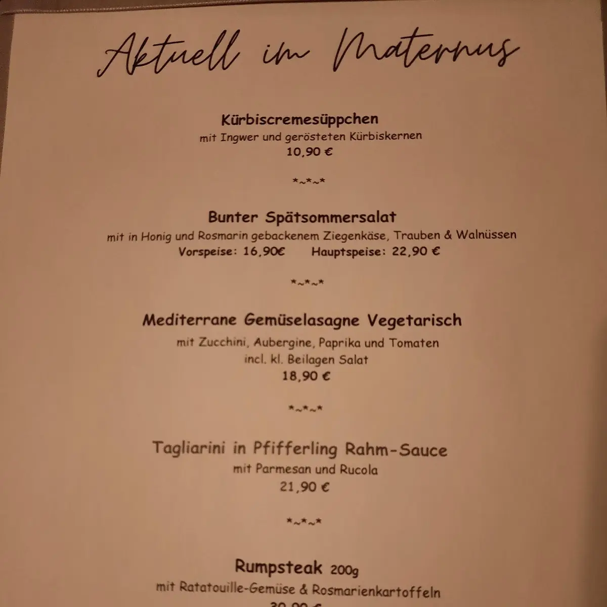 Speisekarte photo 2