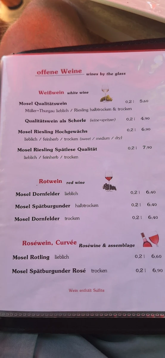 Speisekarte, Weinhexenkeller