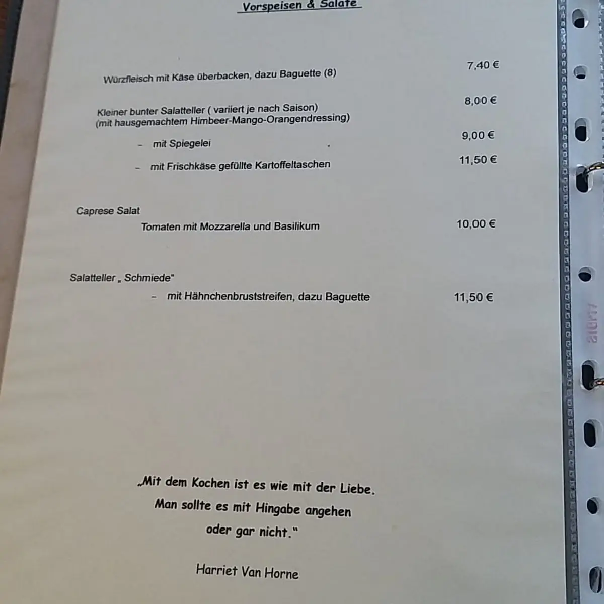Speisekarte photo 2