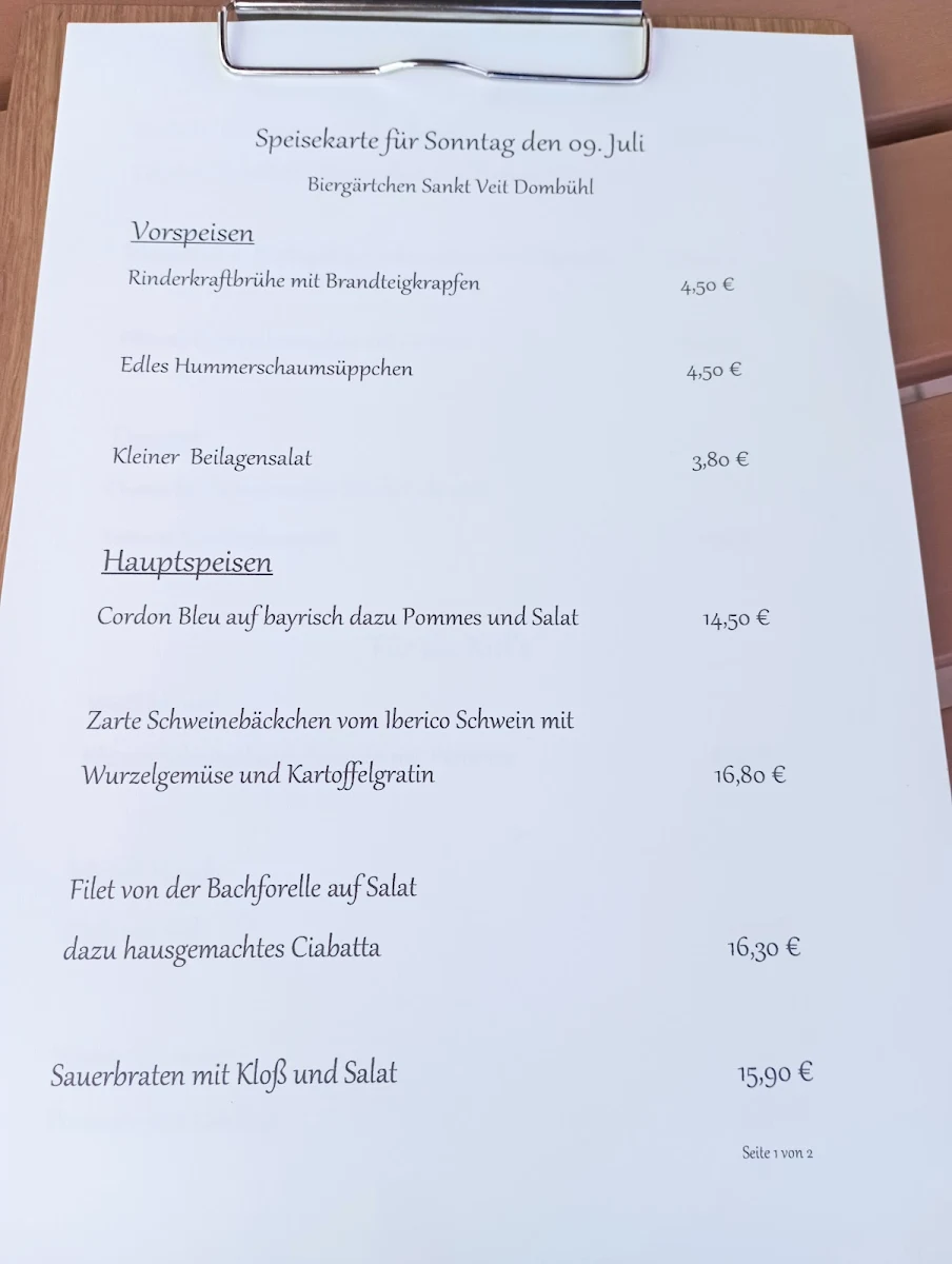 Speisekarte, KochKunst