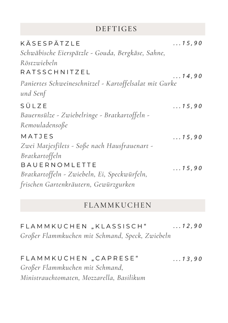 Speisekarte photo 2