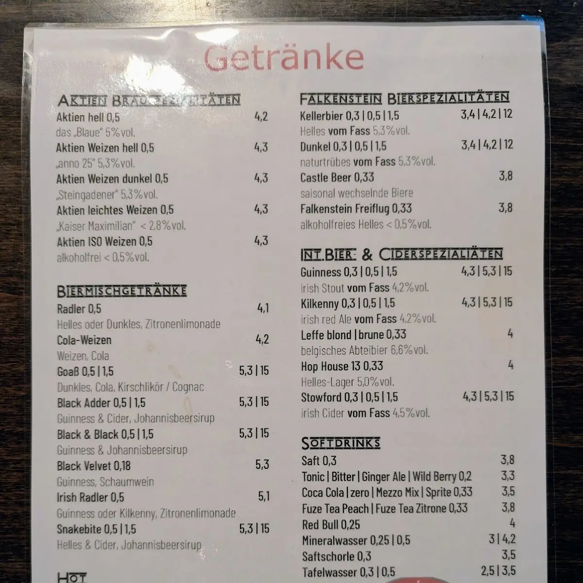 Speisekarte photo 1