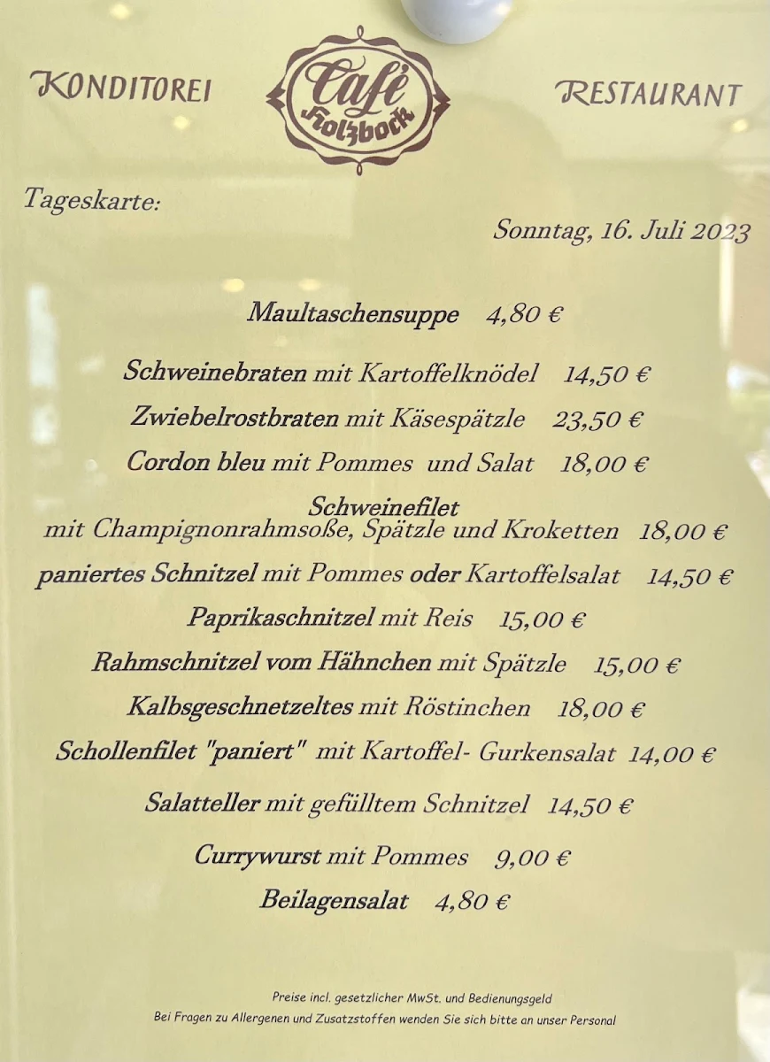 Speisekarte photo 1