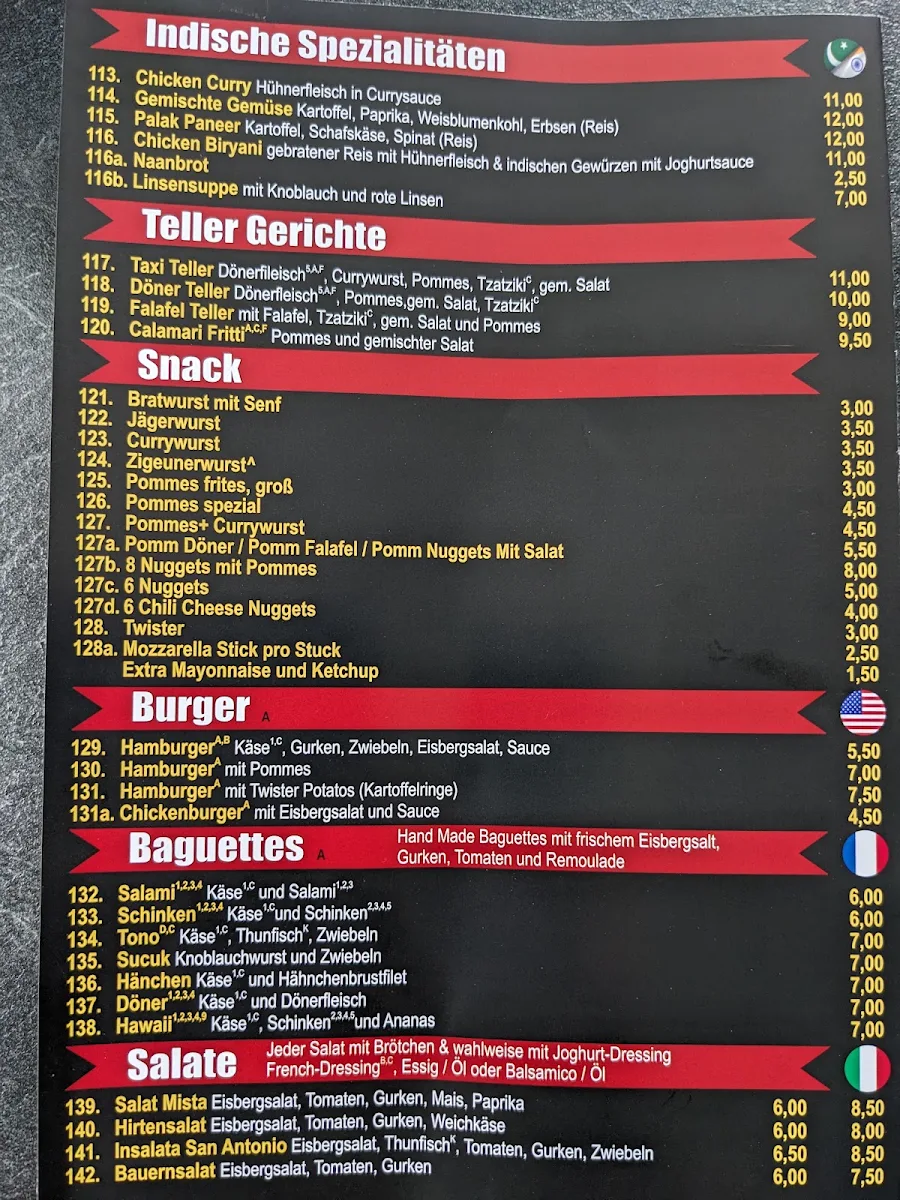 Speisekarte, Pizza Point Lünen