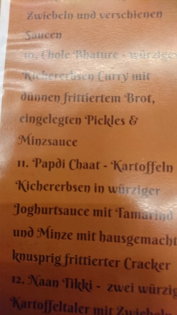 Speisekarte, Curry Street Indian Restaurant Bergisch Gladbach