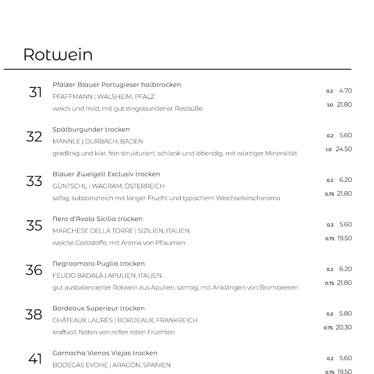 Speisekarte photo 6