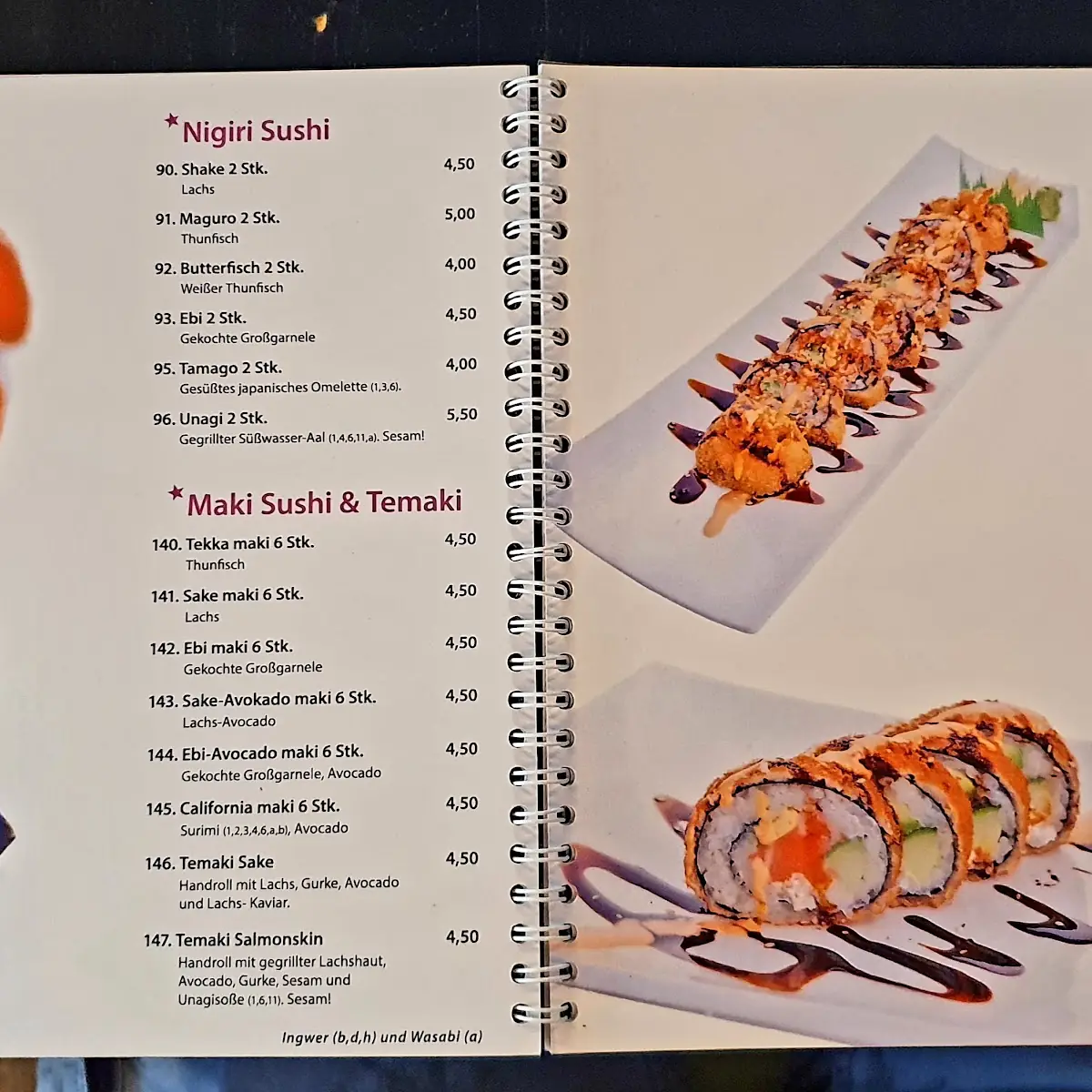 Speisekarte, NOI Restaurant