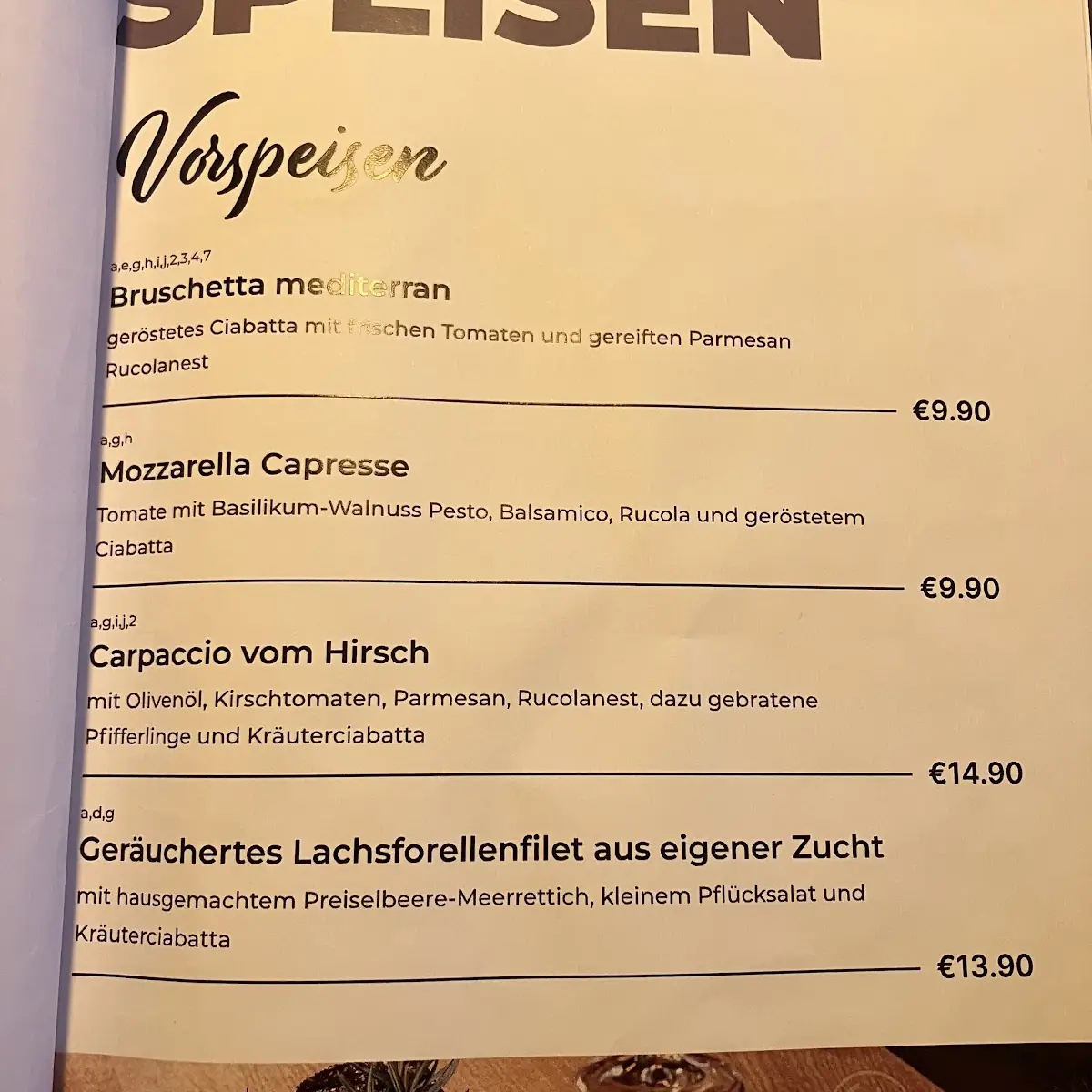 Speisekarte photo 2