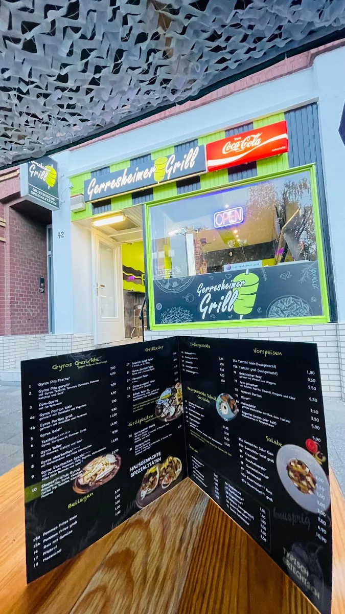 Speisekarte, Gerresheimer Grill
