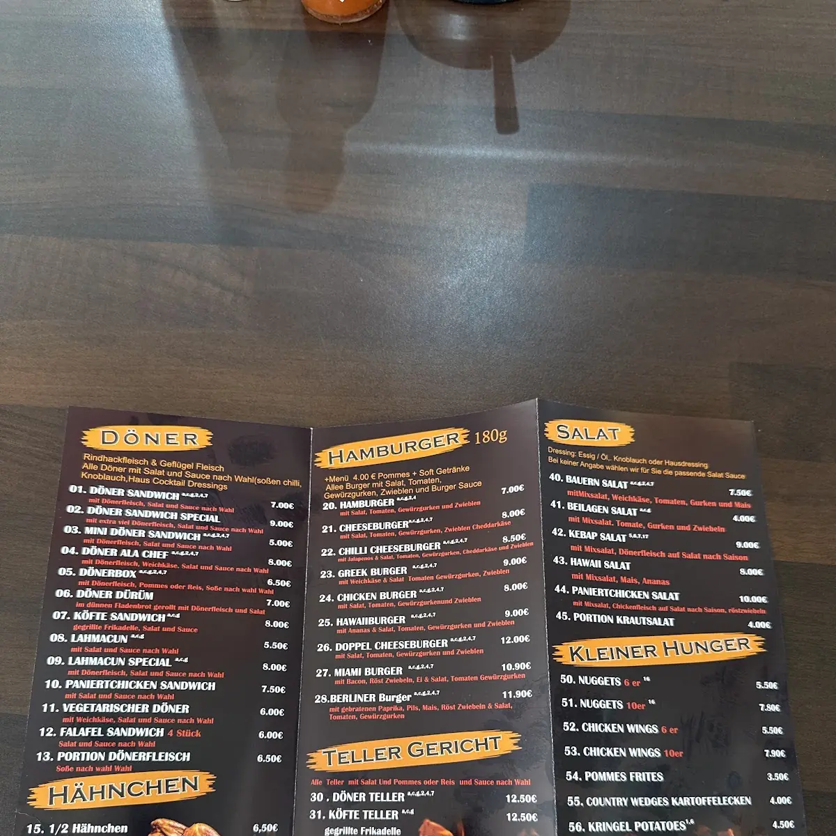 Speisekarte, Berliner Döner