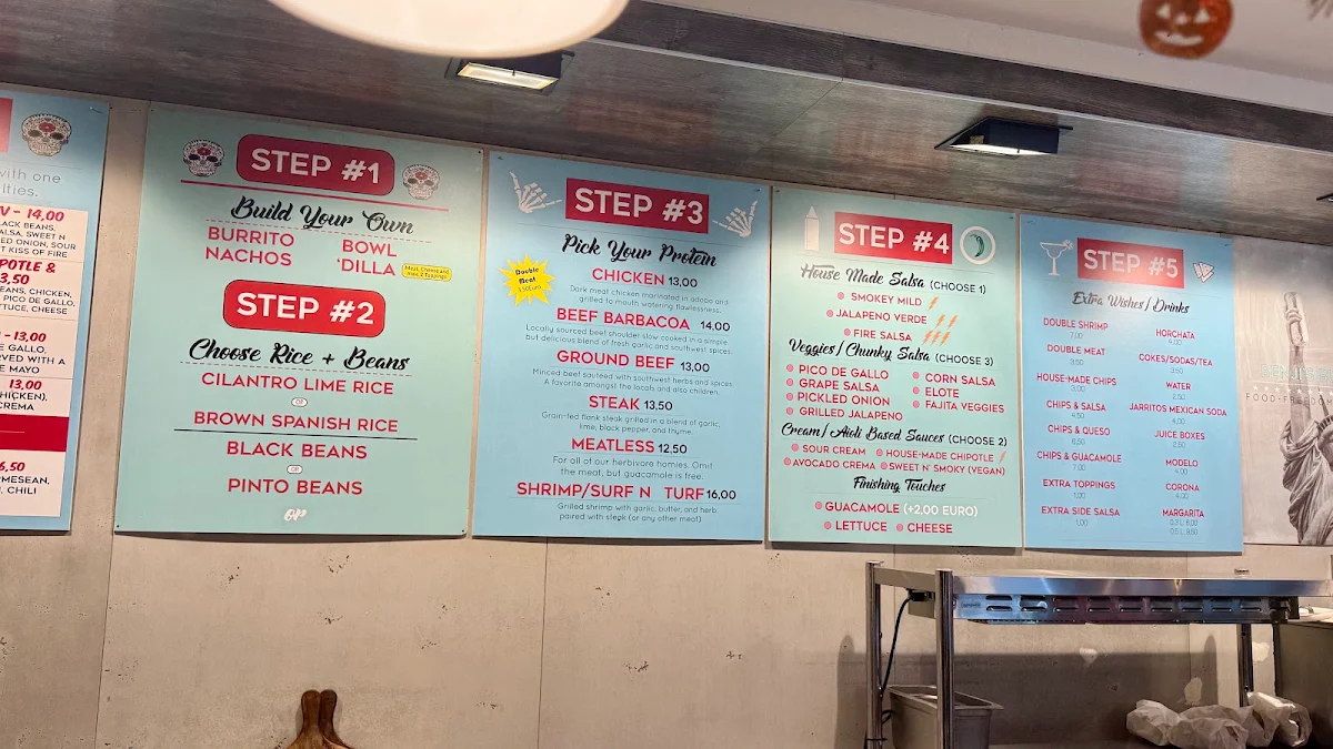 Speisekarte, Benji's Burrito Bistro
