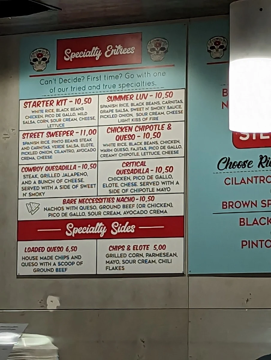 Speisekarte, Benji's Burrito Bistro