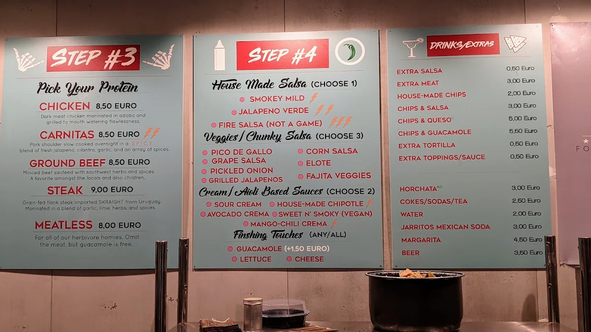 Speisekarte, Benji's Burrito Bistro