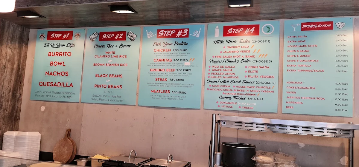 Speisekarte, Benji's Burrito Bistro