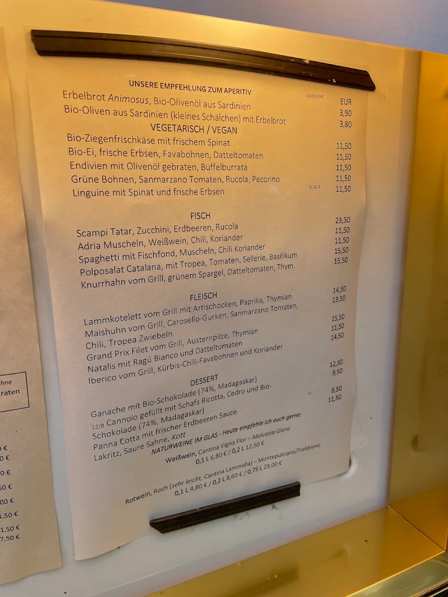 Speisekarte, CULINA