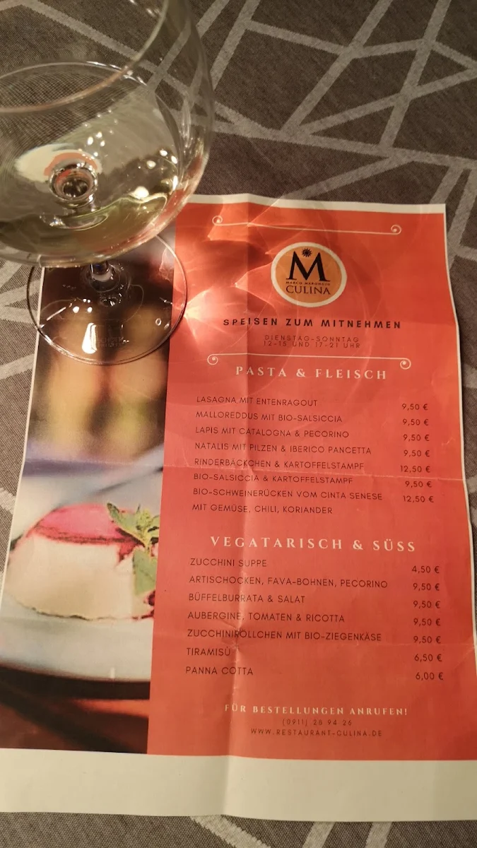 Speisekarte, CULINA