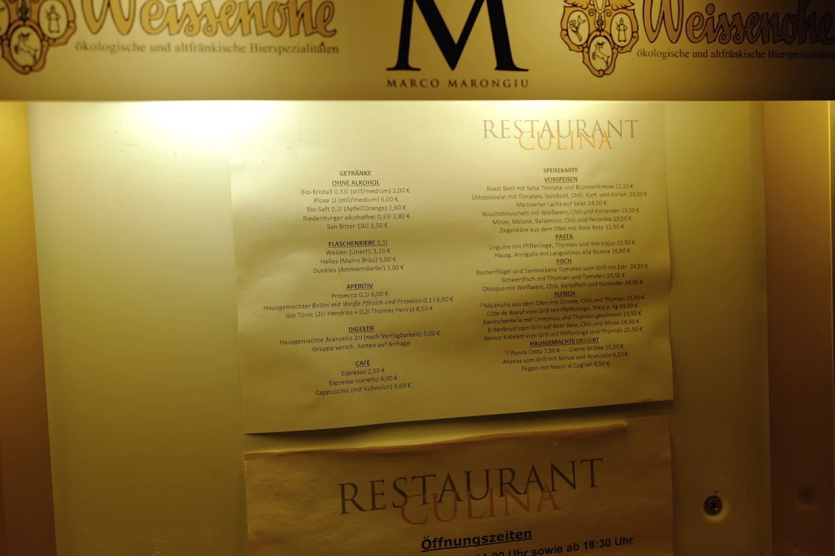 Speisekarte, CULINA