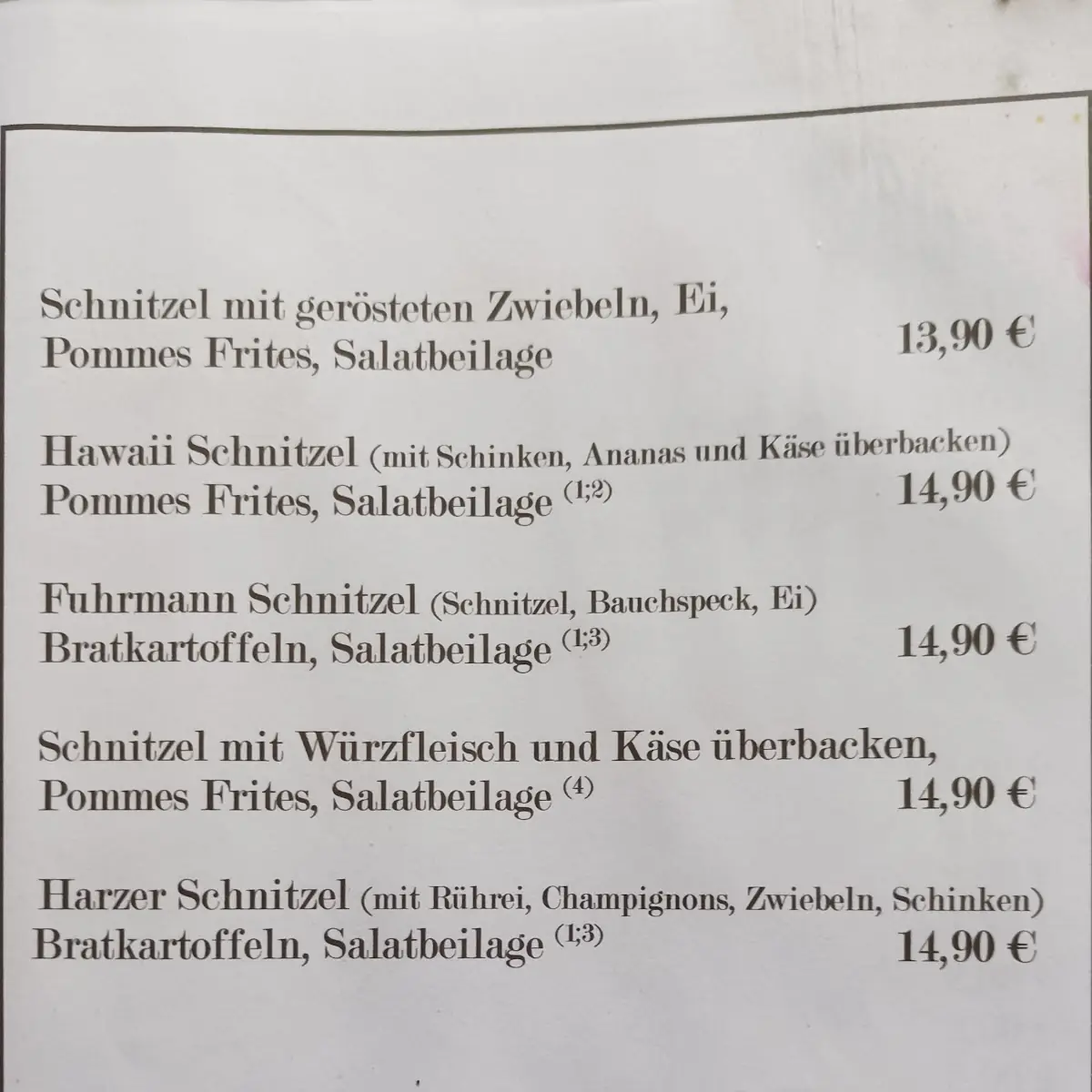 Speisekarte photo 2