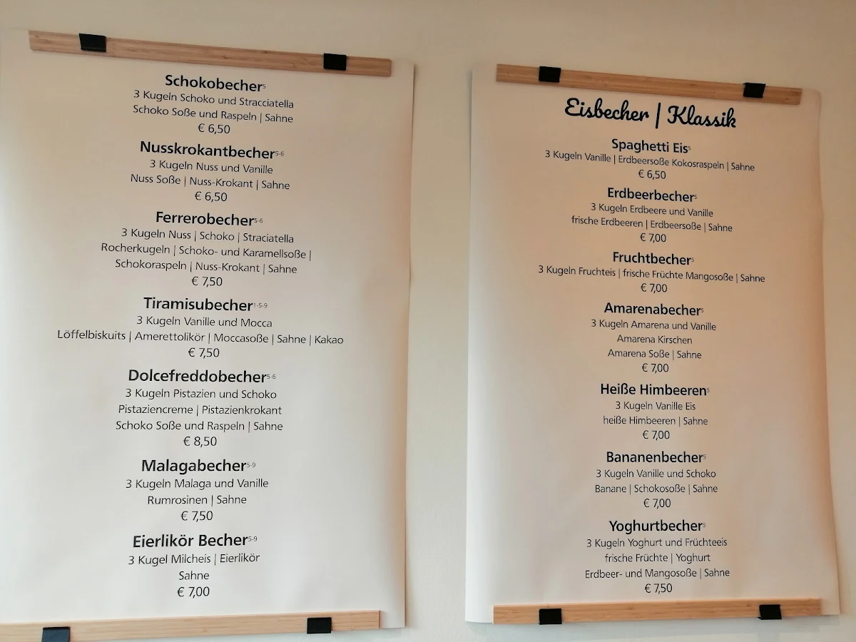 Speisekarte, DolceFreddo