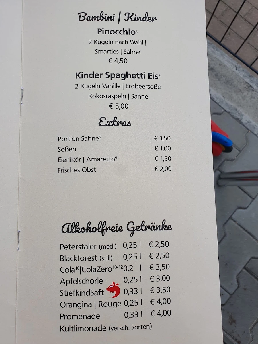 Speisekarte, DolceFreddo