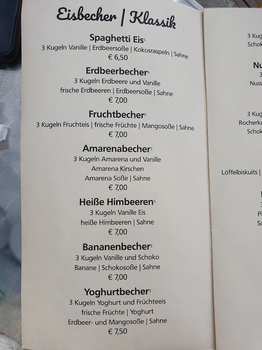 Speisekarte, DolceFreddo