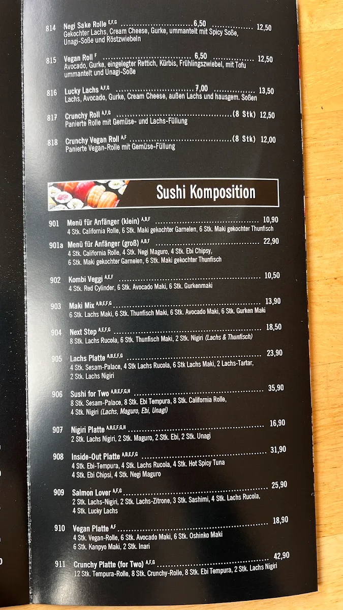 Speisekarte, Chi Asian Kitchen and Sushi
