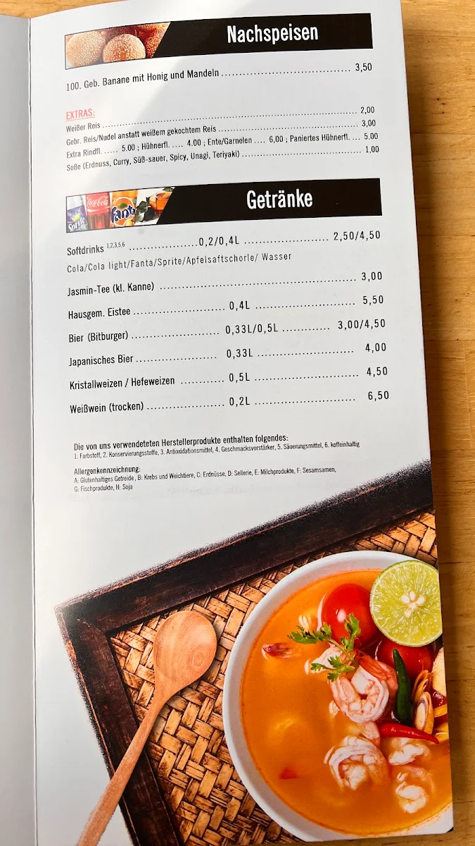 Speisekarte, Chi Asian Kitchen and Sushi