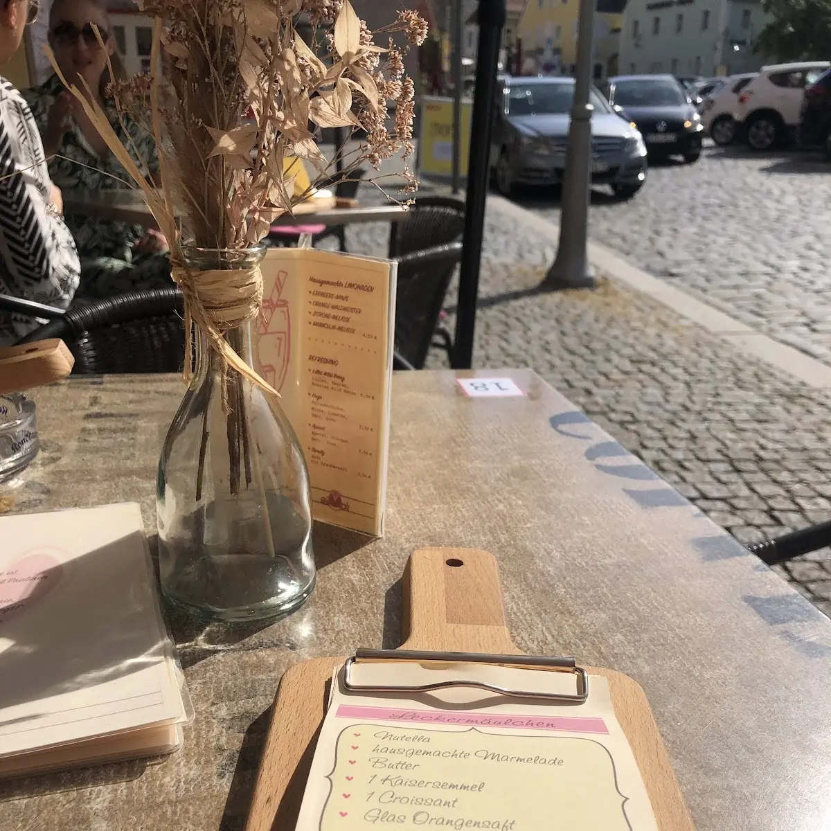 Speisekarte, süßes eck