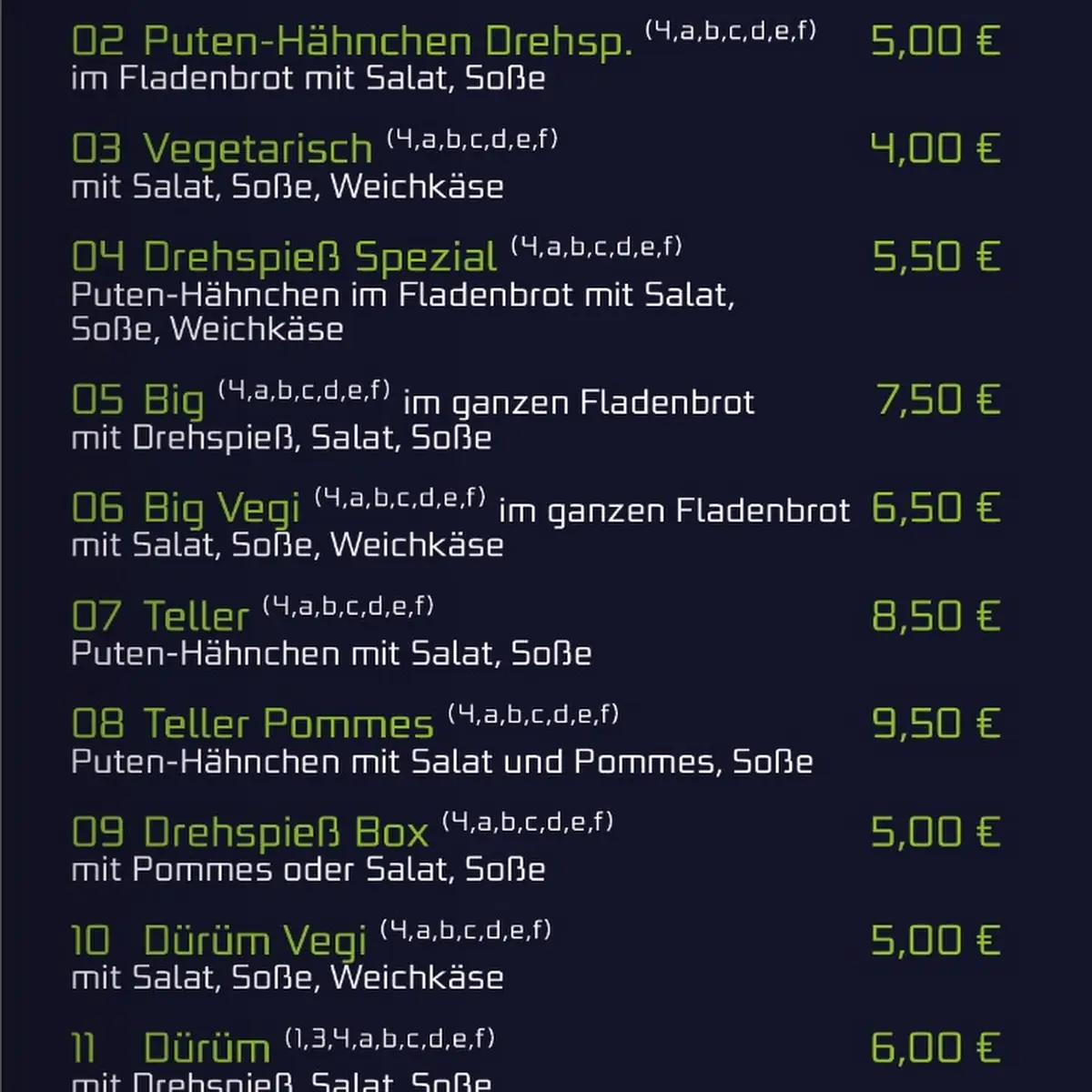 Speisekarte photo 2