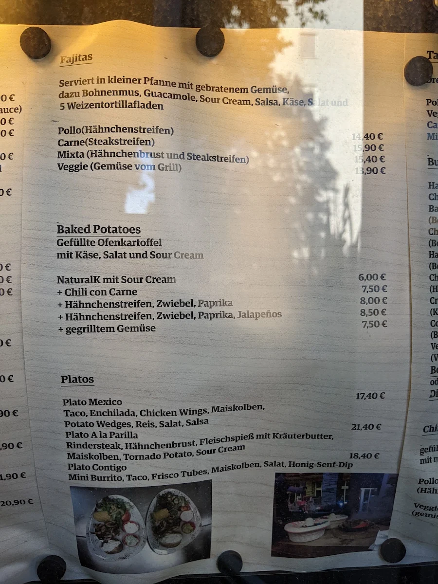 Speisekarte, Contigo Neutraubling