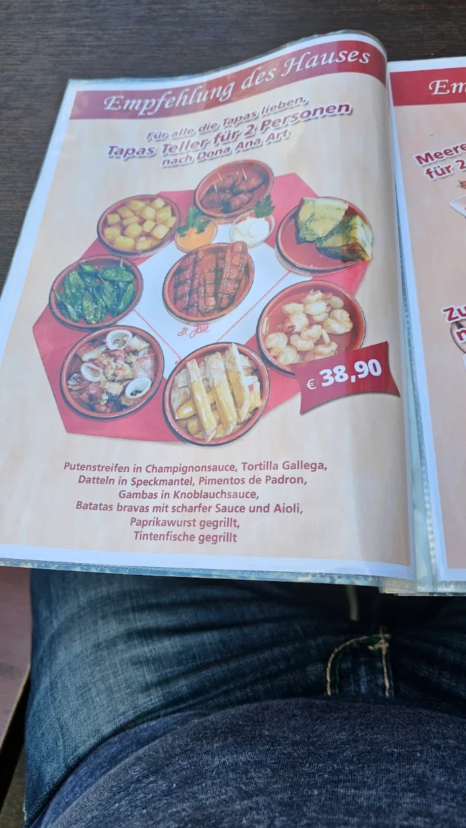 Speisekarte, Restaurant Casa Madeira