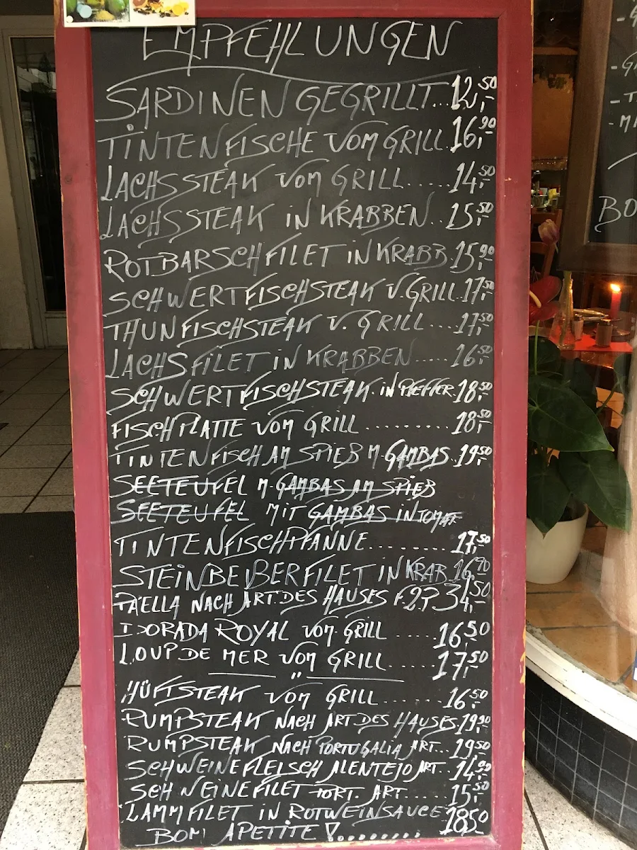 Speisekarte, Restaurant Casa Madeira