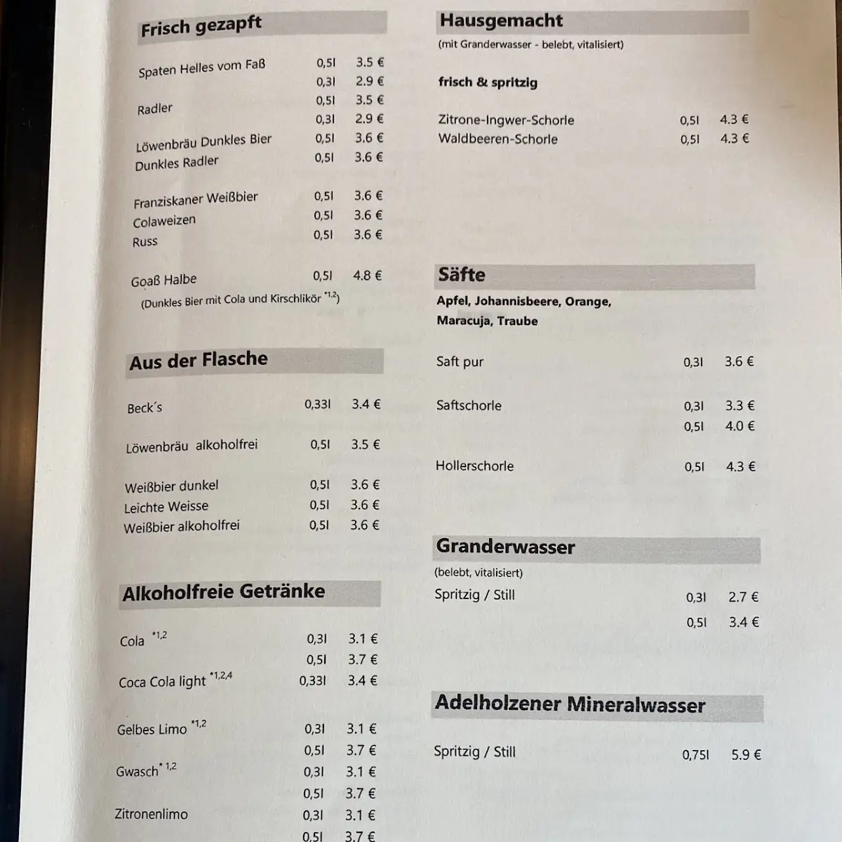 Speisekarte photo 3