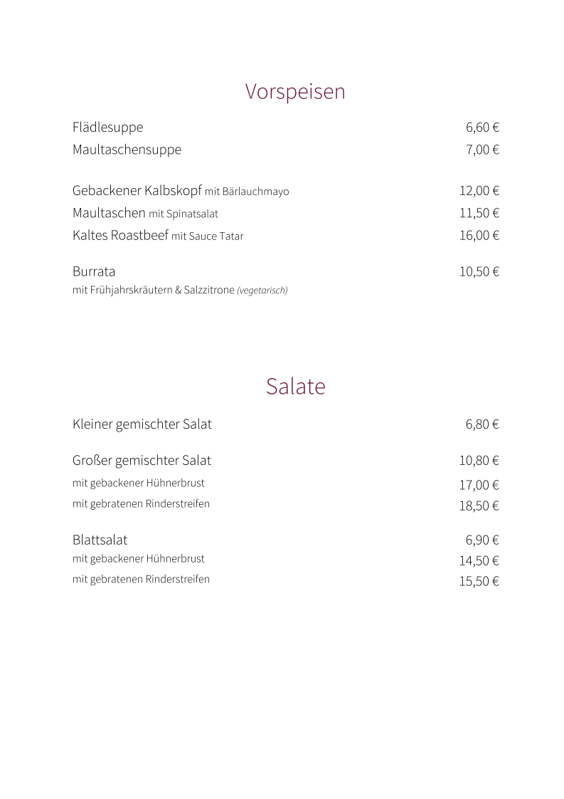 Speisekarte photo 2