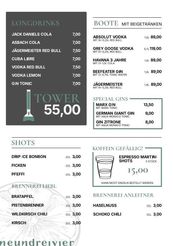 Speisekarte, 934 beachbar & lounge