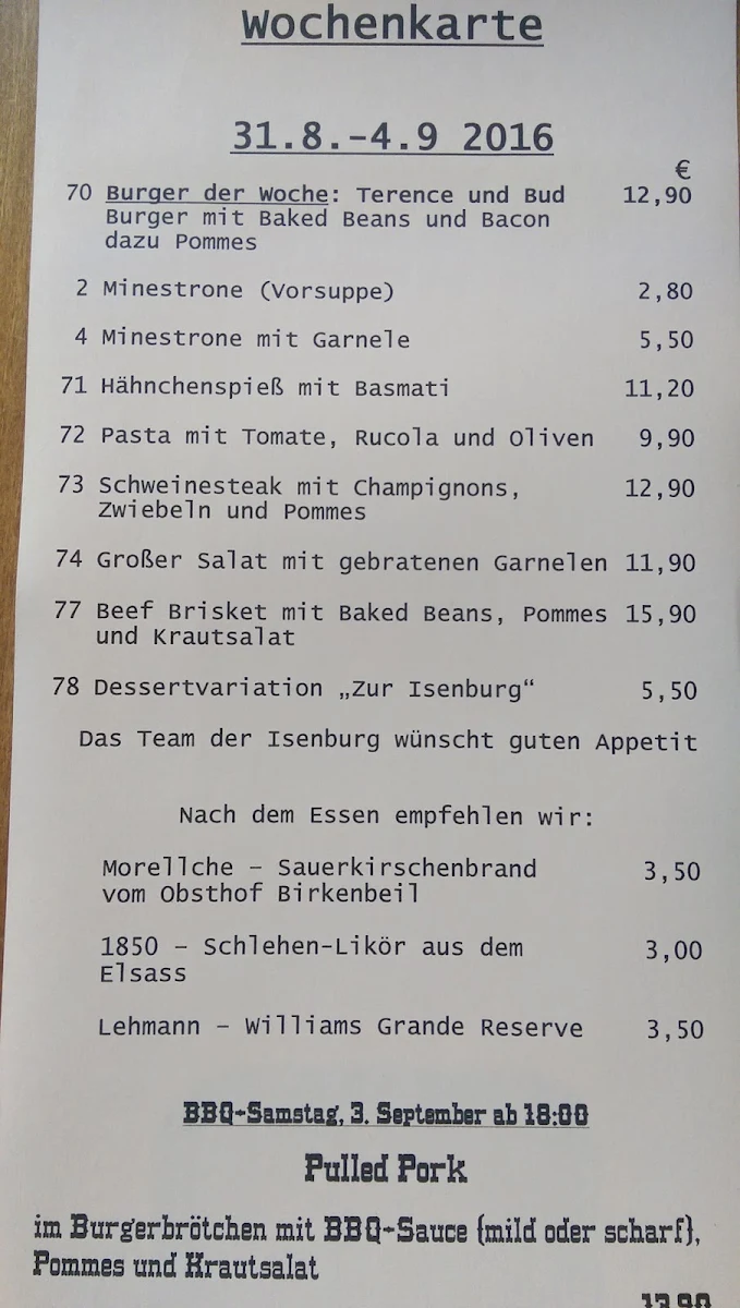 Speisekarte photo 2