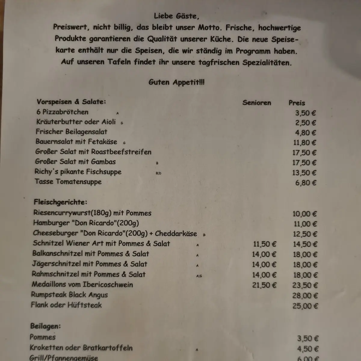 Speisekarte photo 1