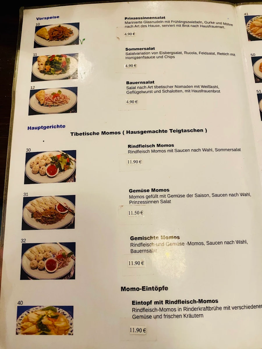 Speisekarte, Happy Momo