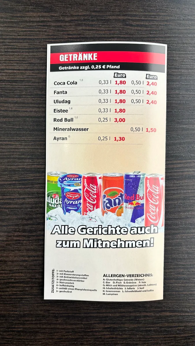 Speisekarte, Restaurant Istanbul In