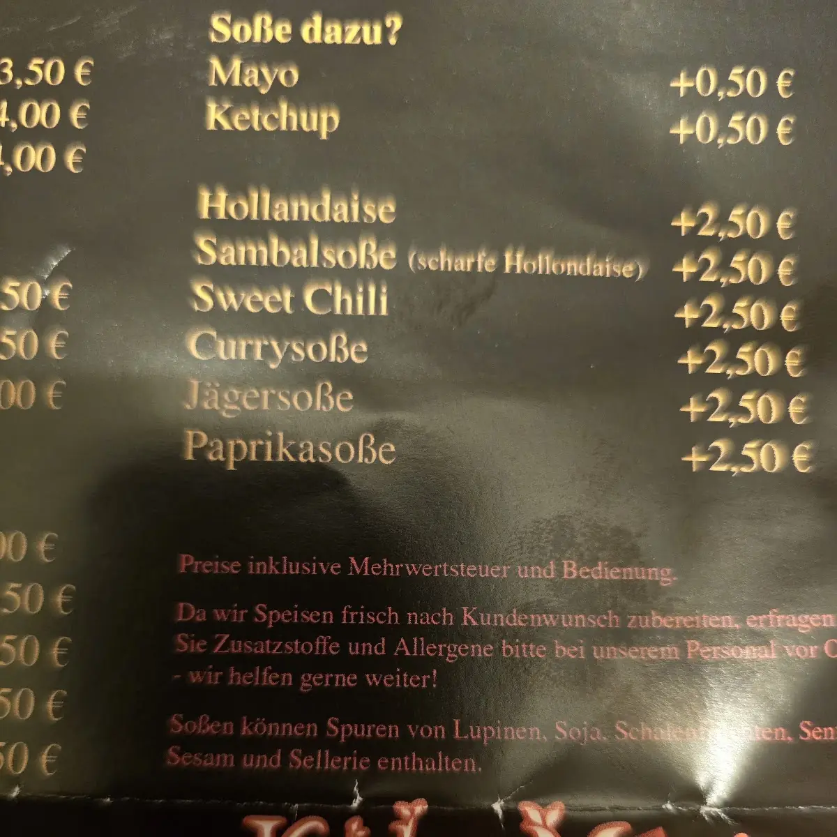 Speisekarte, ESS KLASSE - Der Imbiss vor Fredos Reifenservice