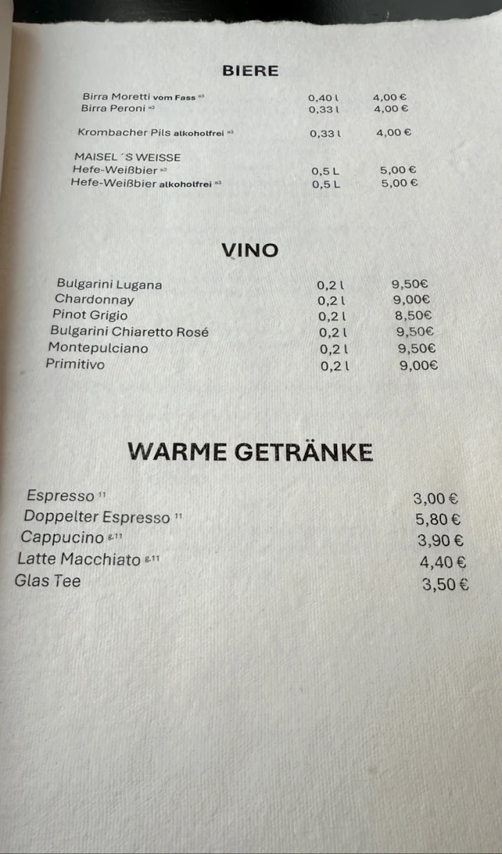 Speisekarte, ENO Ladenburg | Vinothek | Enoteca | italienisches Restaurant
