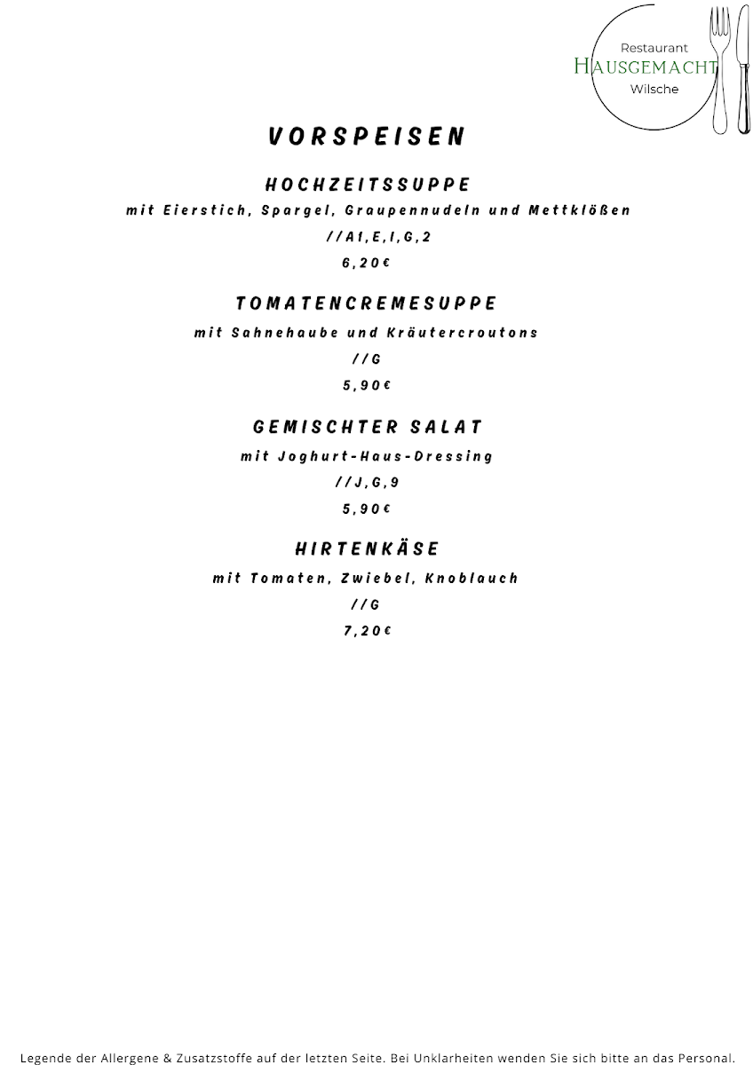 Speisekarte photo 1