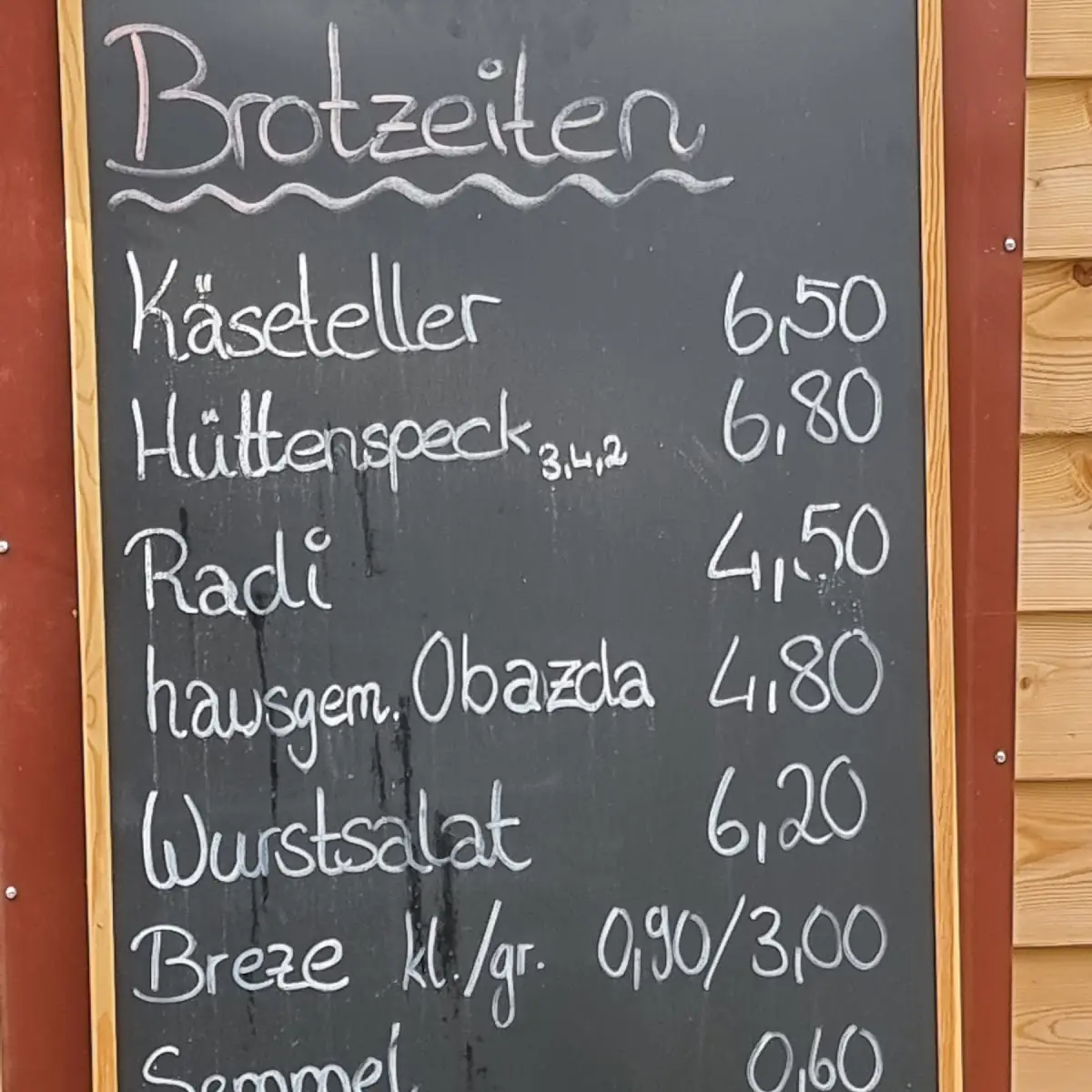 Speisekarte, Kämper Bräu Biergarten