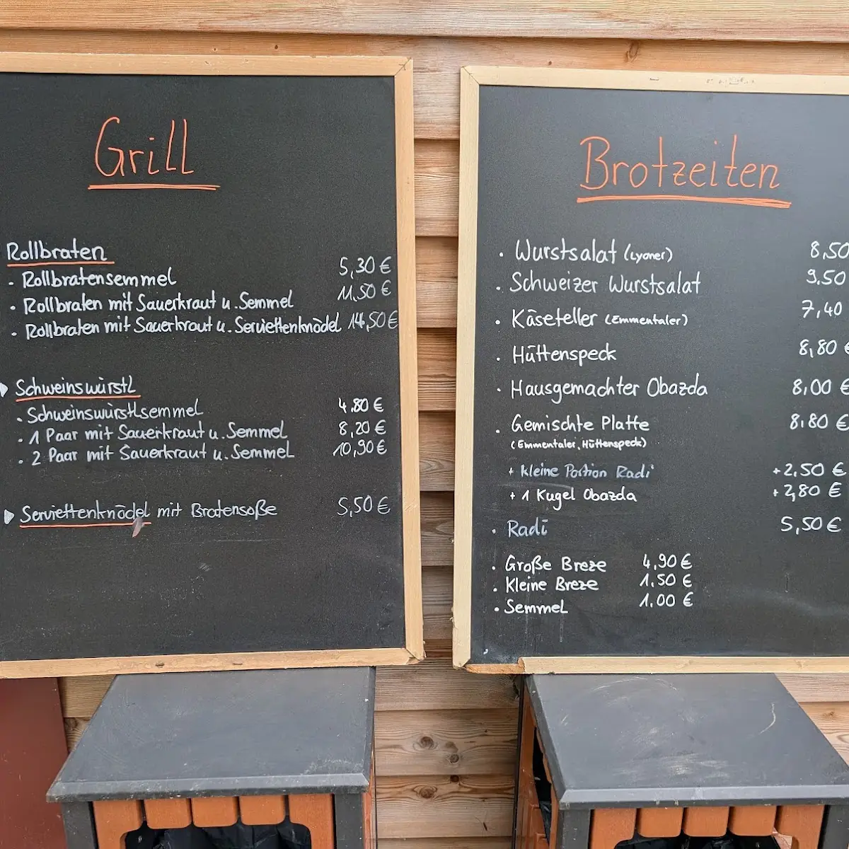 Speisekarte, Kämper Bräu Biergarten