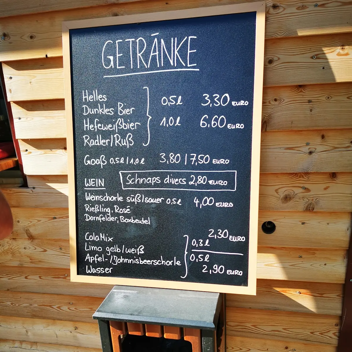 Speisekarte, Kämper Bräu Biergarten